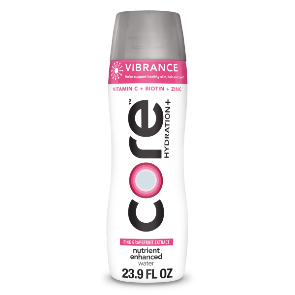 slide 2 of 10, CORE Hydration+ Vibrance, Pink Grapefruit Extract Nutrient Enhanced Water with Vitamin C, Biotin and Zinc Bottle, 23.9 fl oz