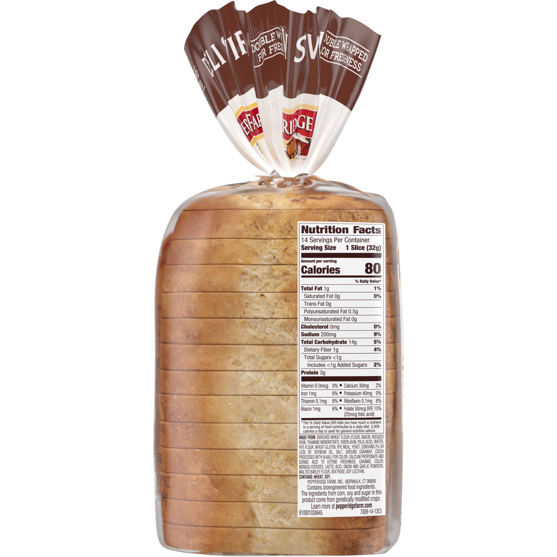 slide 5 of 5, Pepperidge Farm Jewish Rye & Pumpernickel Deli Swirl Bread, 16 oz. Bag, 16 oz