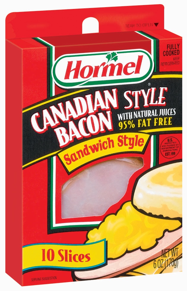 slide 1 of 1, Hormel Canadian Style Bacon 10 ea, 10 ct; 6 oz