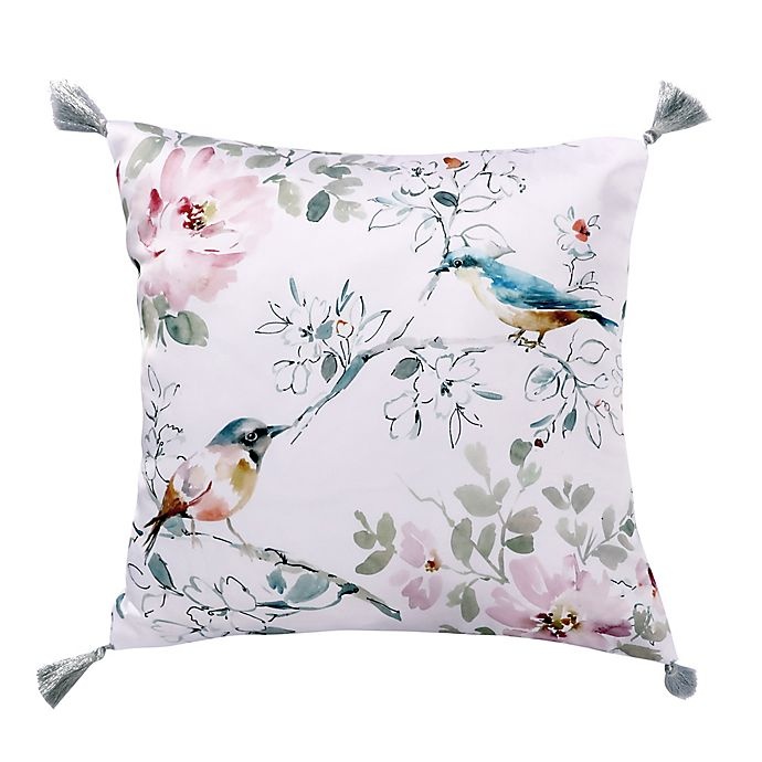 slide 1 of 1, Levtex Home Brixton Floral Bird Square Throw Pillow, 1 ct