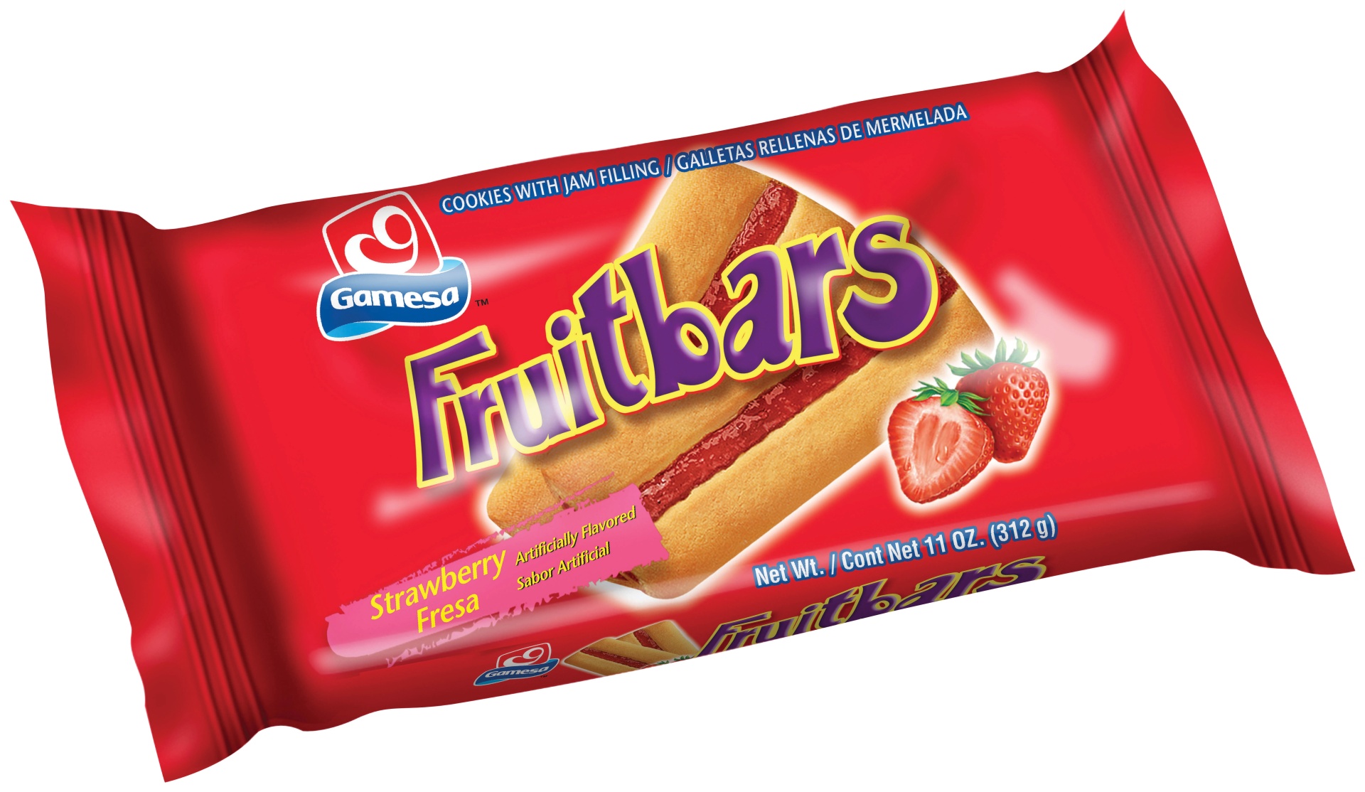 slide 1 of 1, Gamesa Fruitbars Strawberry With Jam Filling Cookies, 1 ct