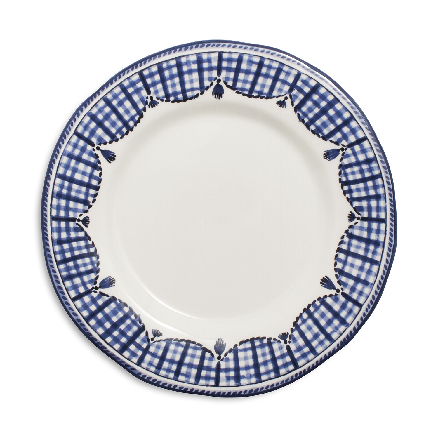 slide 1 of 1, Sur La Table Gingham Salad Plate, Blue, 1 ct