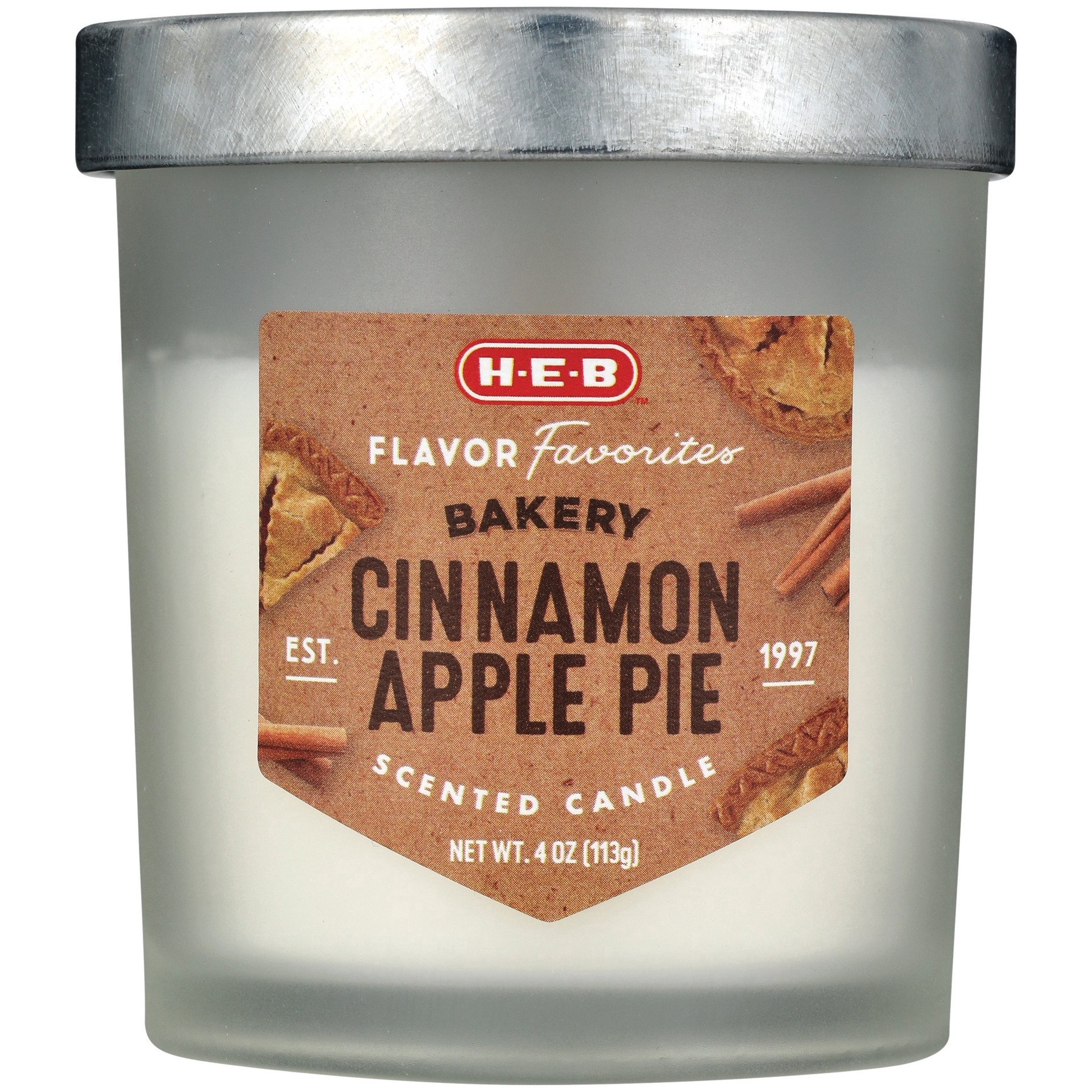 slide 1 of 1, H-E-B Flavor Favorites Bakery Cinnamon Apple Pie Scented Candle, 4 oz