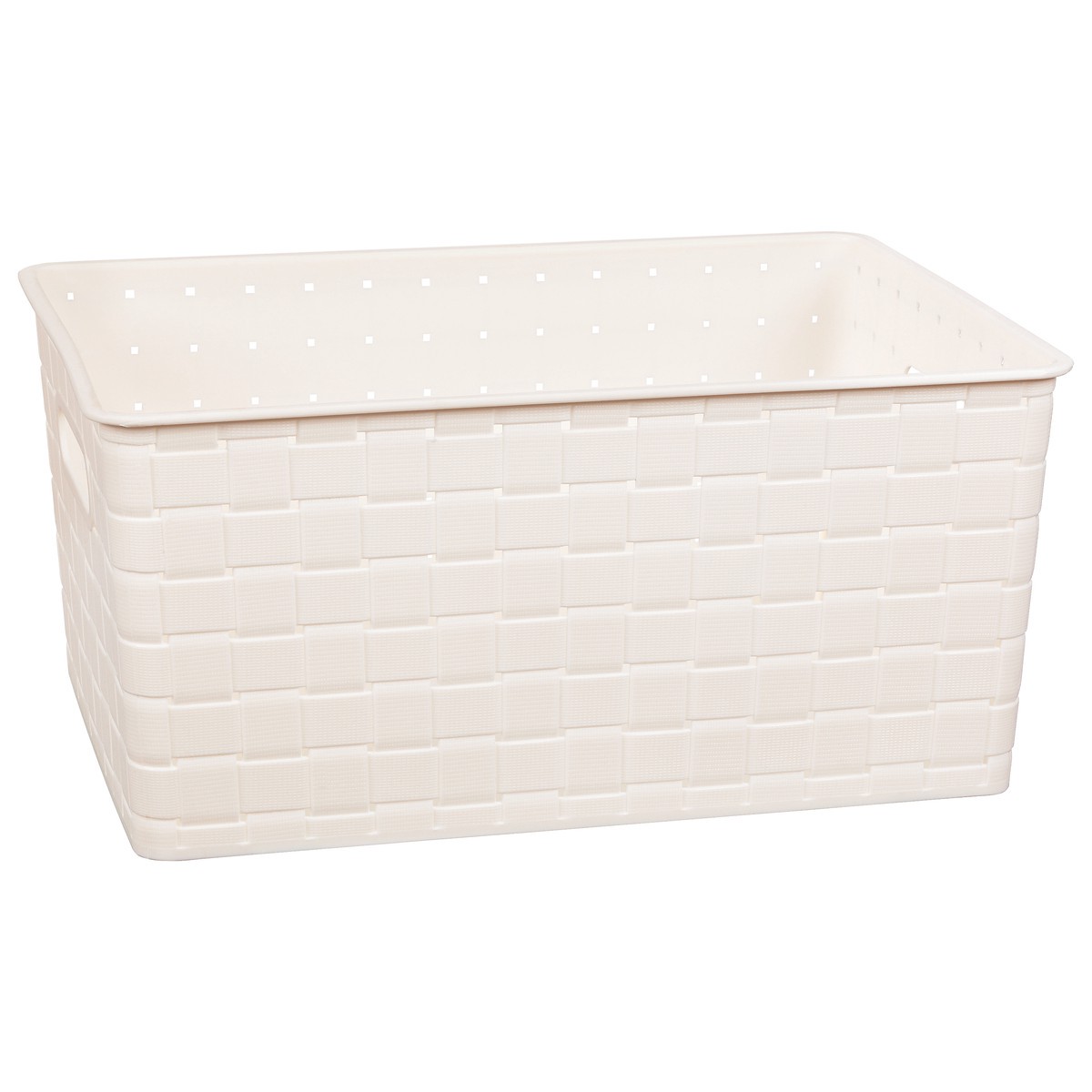 slide 6 of 9, Whitmor Rectangle Woven Storage Basket Ivory, 1 ct