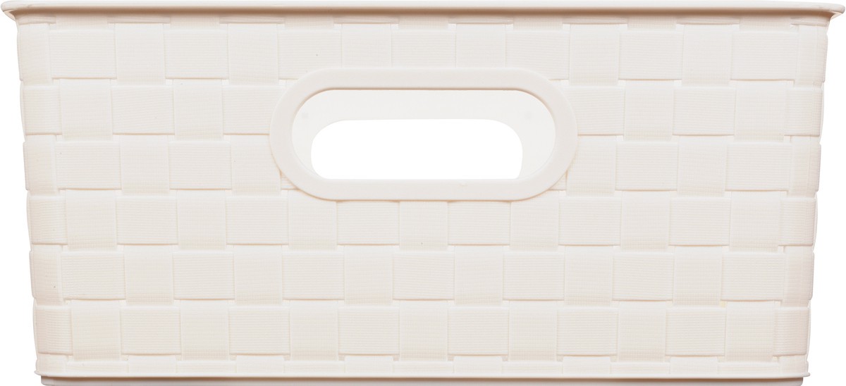 slide 4 of 9, Whitmor Rectangle Woven Storage Basket Ivory, 1 ct