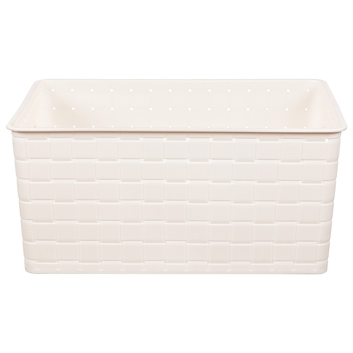 slide 1 of 9, Whitmor Rectangle Woven Storage Basket Ivory, 1 ct
