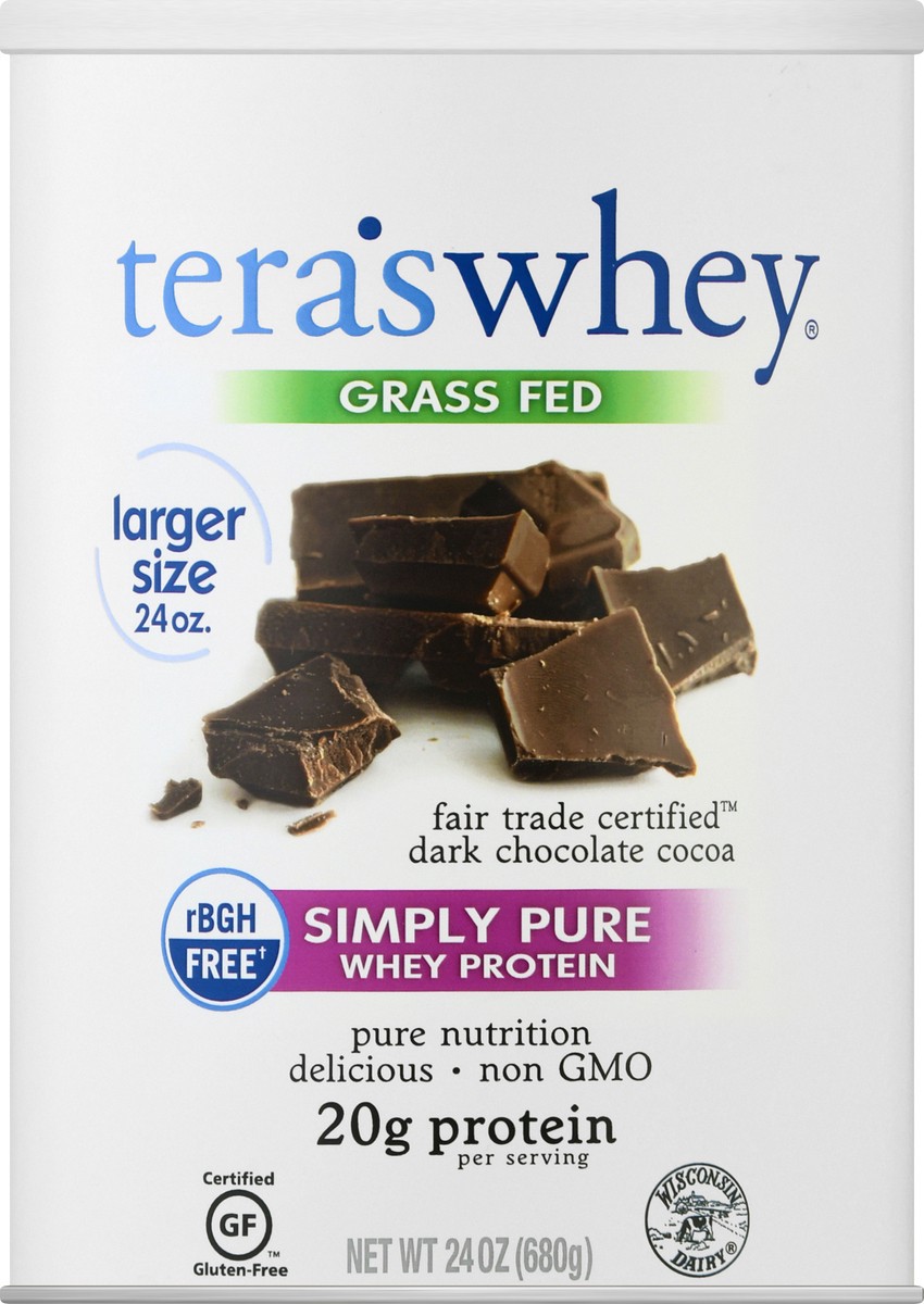 slide 2 of 12, Simply Teras Simply Tera Organic Simply Pure Fair Trade Chocolate Whey Protein Powder, 24 oz