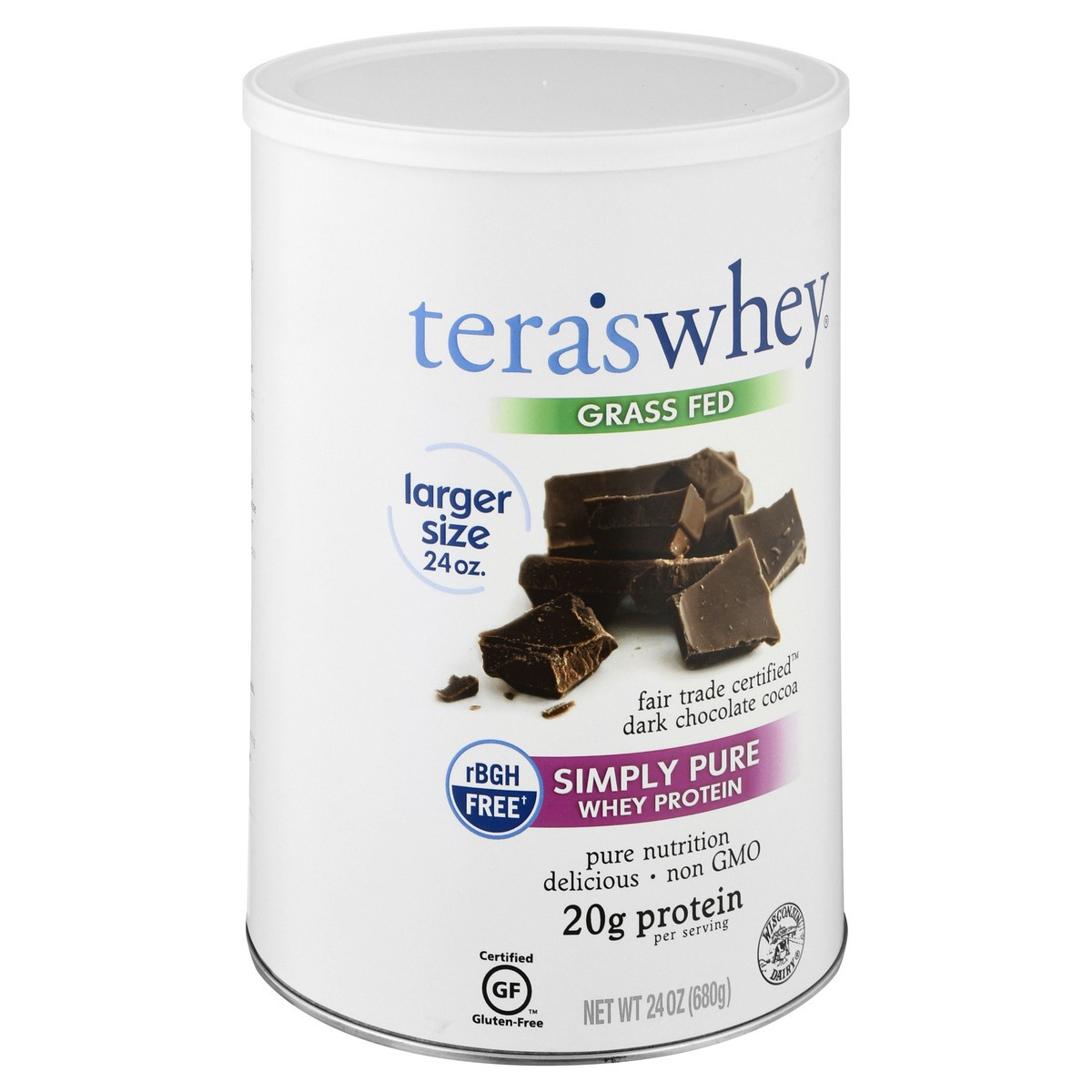 slide 3 of 12, Simply Teras Simply Tera Organic Simply Pure Fair Trade Chocolate Whey Protein Powder, 24 oz