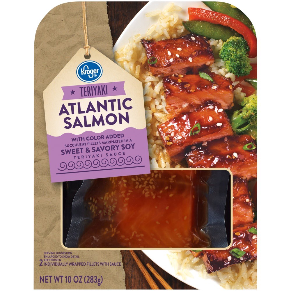 slide 1 of 1, Kroger Frozen Teriyaki Salmon, 10 oz