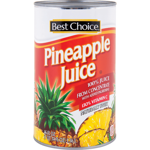 slide 1 of 1, Best Choice Unsweetened Pinapple Juice, 46 oz