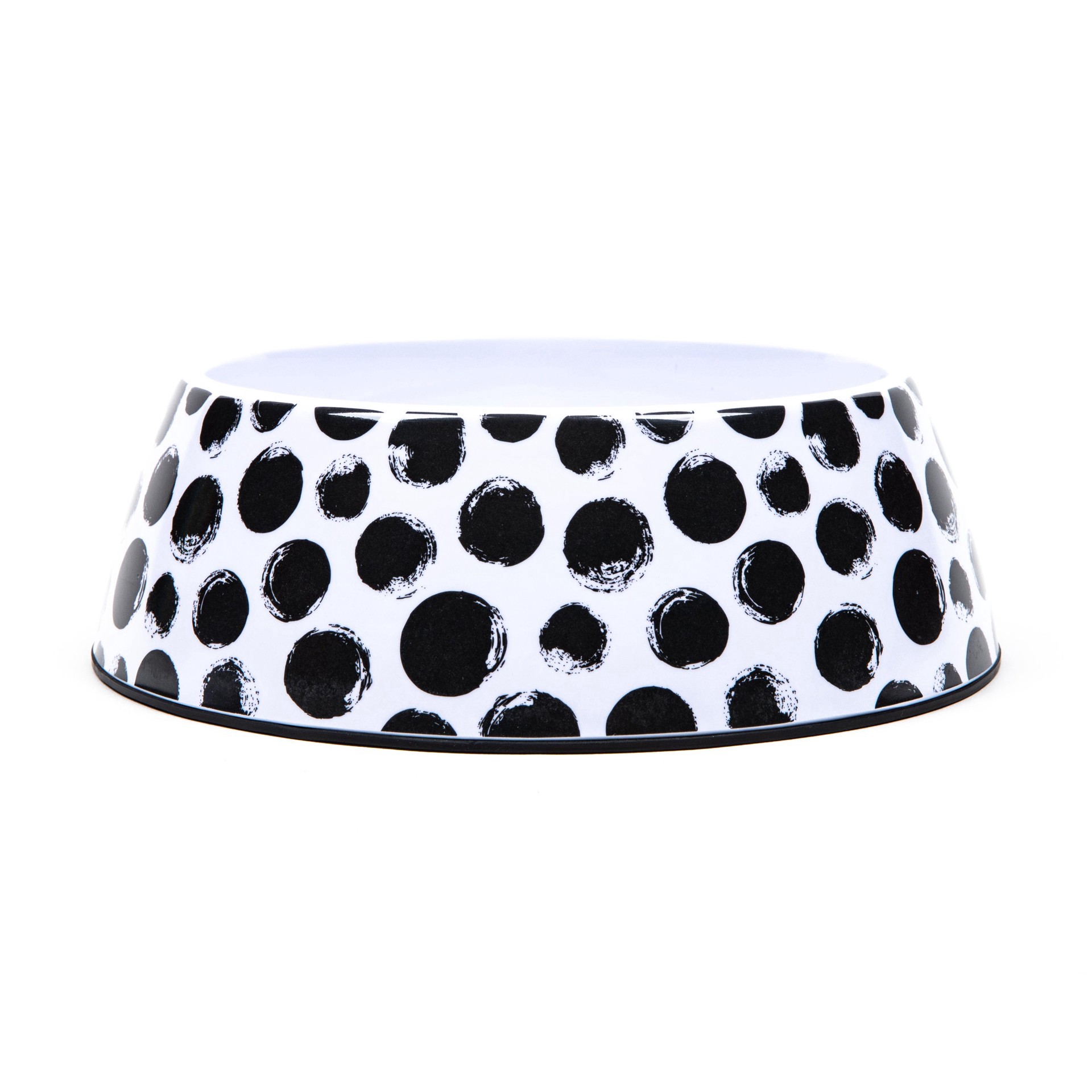 slide 1 of 1, Woof and Whiskers Non-skid Melamine Pet Bowl Ink Dots, 1 ct