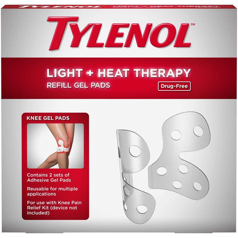 slide 1 of 1, The Crème Shop Tylenol Drug-Free Light + Heat Therapy Knee Refill Gel Pads, 2 Ct, 2 ct