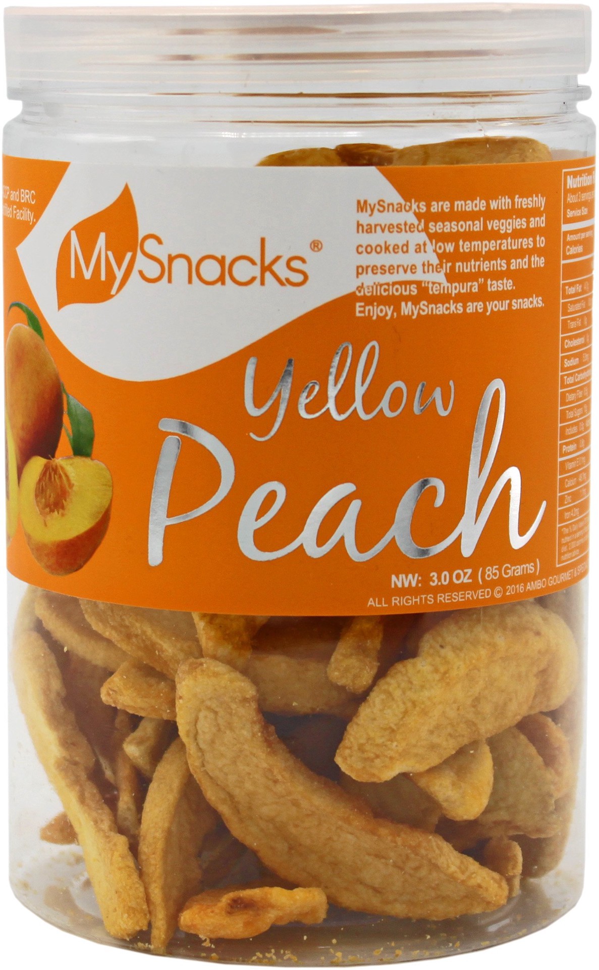 slide 1 of 1, MySnacks Yellow Golden Peach, 3 oz