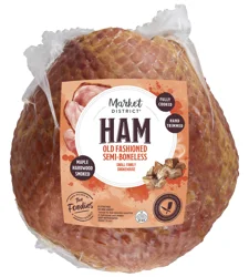 Market District Old Fashioned Whole Ham, Semi Boneless, Maple Hardwood Smoked