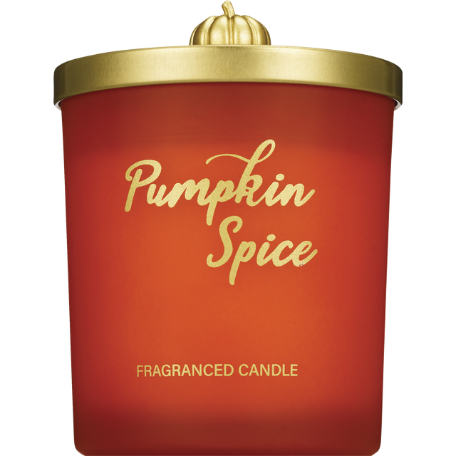 slide 1 of 1, Universal Candle Company Tinted Glass Candle With Charm Top Lid, Pumpkin Spice, 9.5 Oz, 9.5 oz