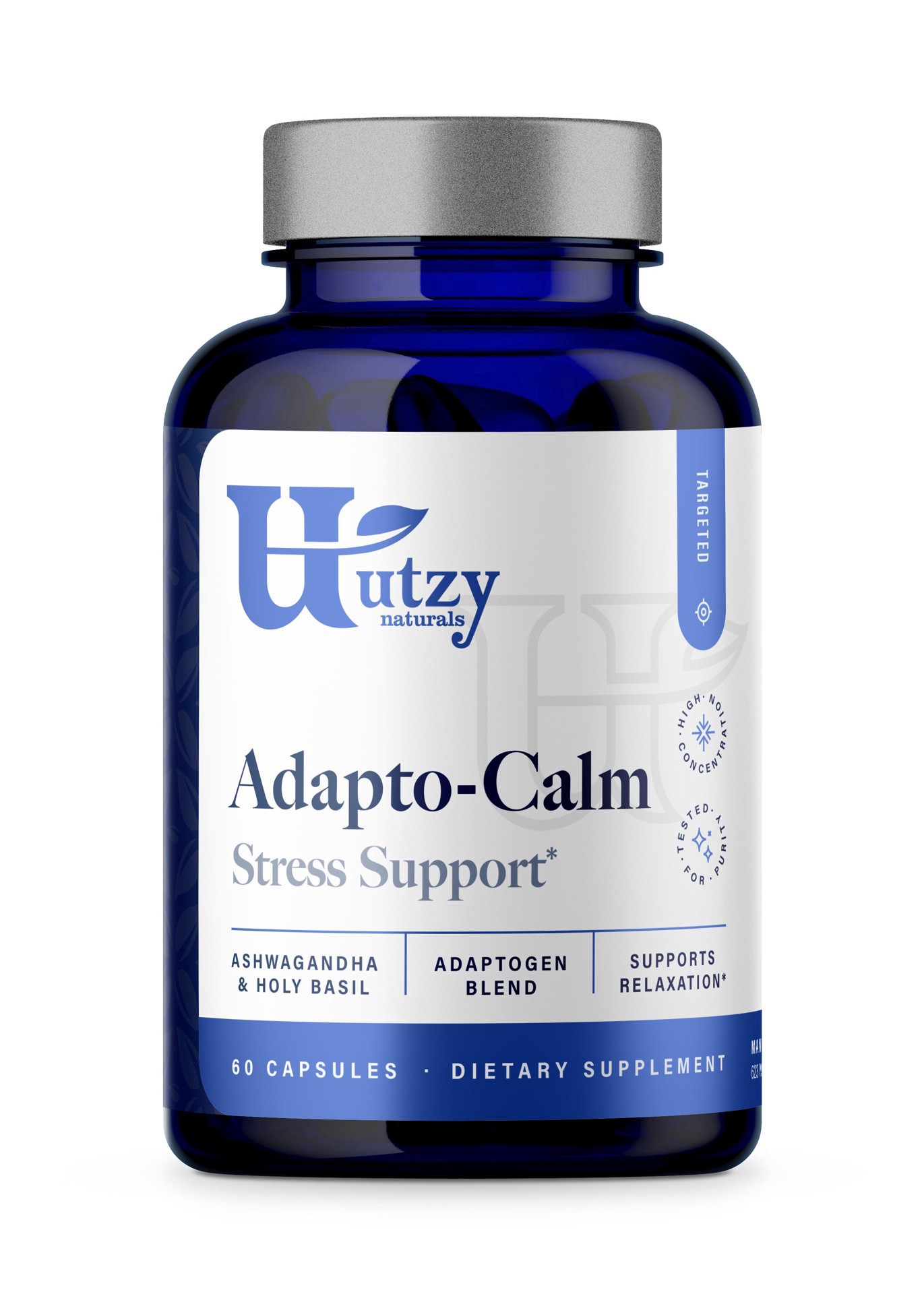 slide 1 of 1, Utzy Naturals Adapto-Calm Stress Support Capsules, 60 ct