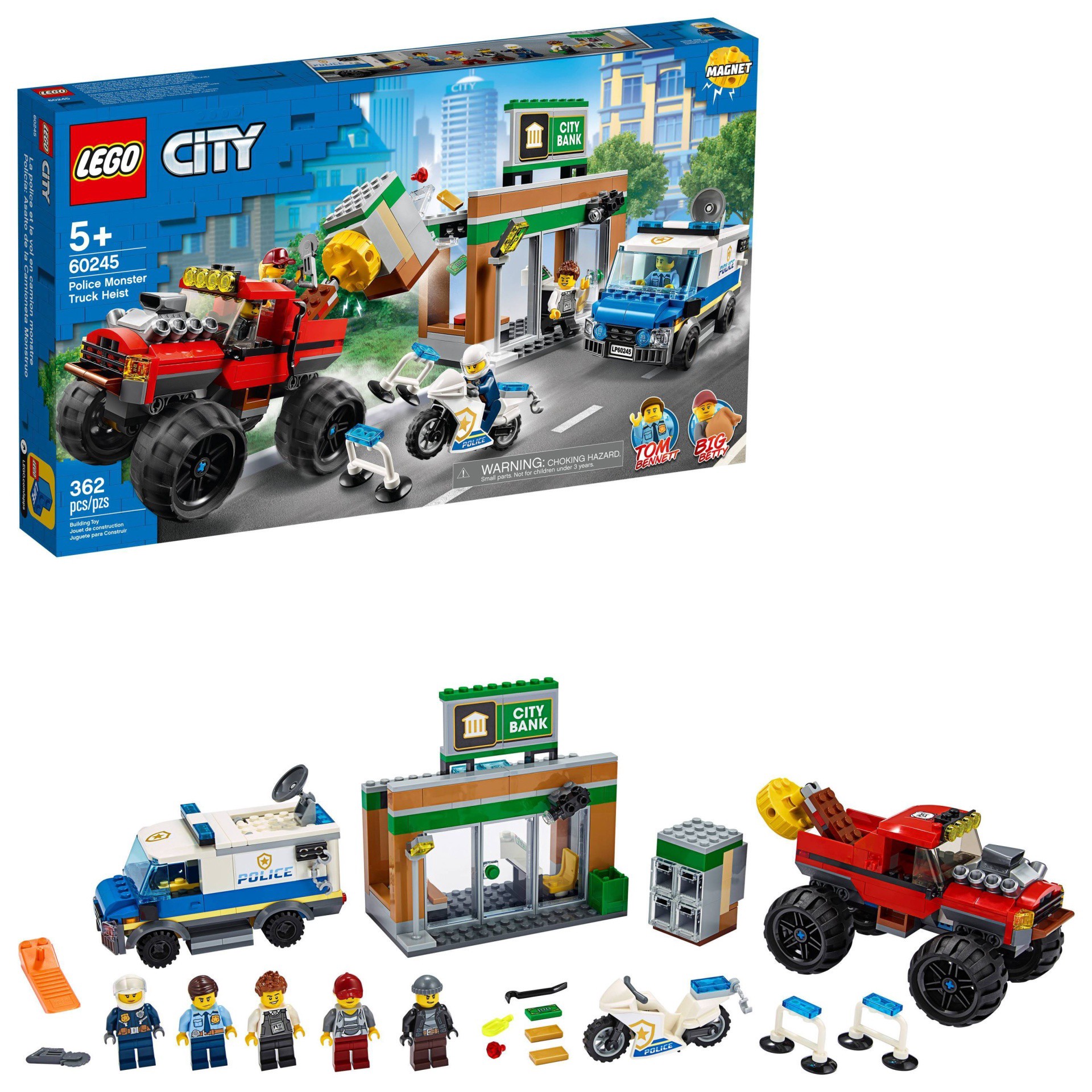 slide 1 of 7, LEGO City Police Monster Truck Heist Building Set for Kids 60245, 1 ct