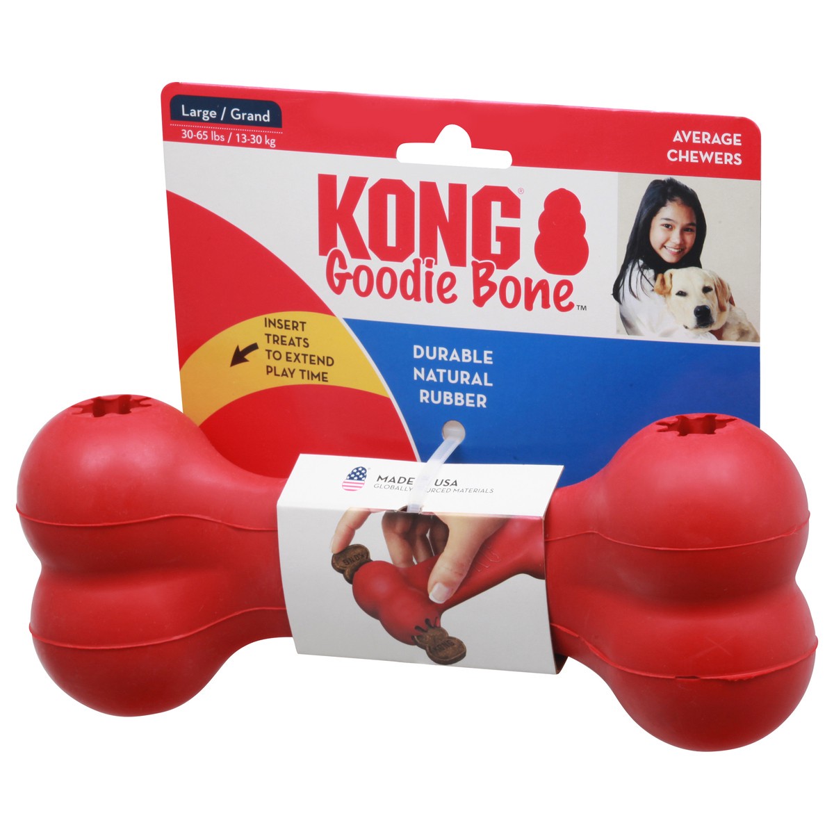 slide 2 of 9, KONG Large Goodie Bone Dog Toy 1 ea Card, 1 ct