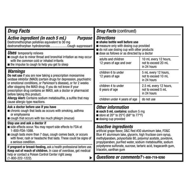 slide 20 of 29, Meijer Cough Suppressant DM, Grape Flavor, 5 oz