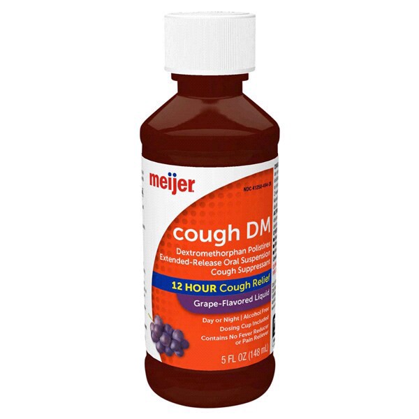 slide 8 of 29, Meijer Cough Suppressant DM, Grape Flavor, 5 oz