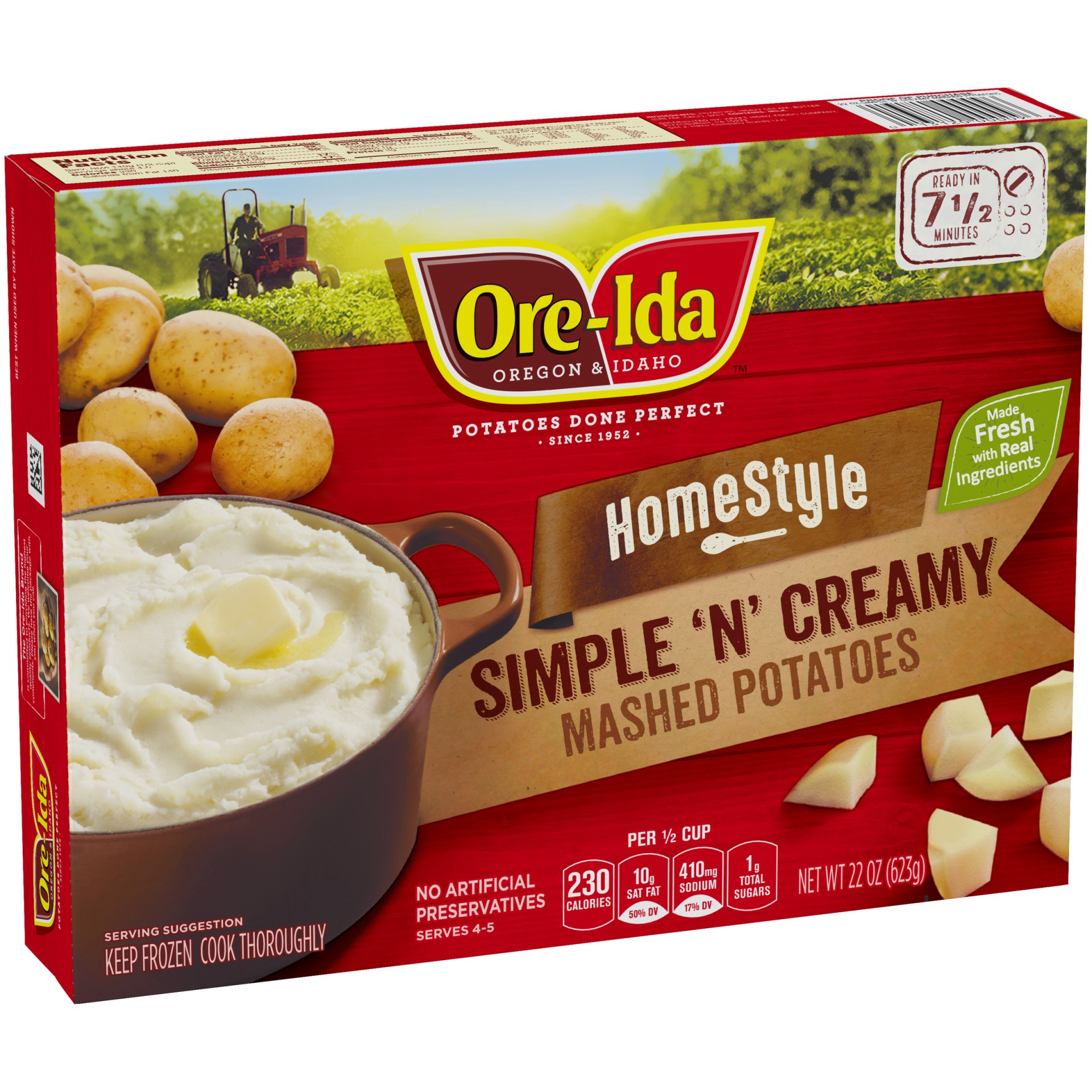 slide 5 of 9, Ore-Ida Home Style Simple'N' Creamy Mashed Potatoes Frozen Side Dish, 22 oz