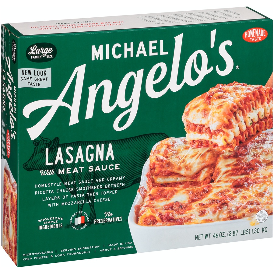 slide 2 of 8, Michael Angelo's Lasagna With Meat Sauce, 46 oz