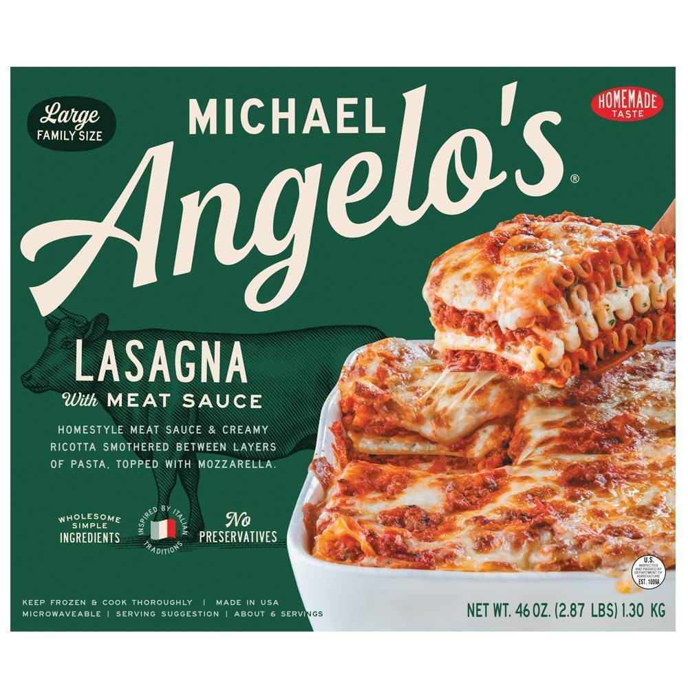 slide 1 of 8, Michael Angelo's Lasagna With Meat Sauce, 46 oz