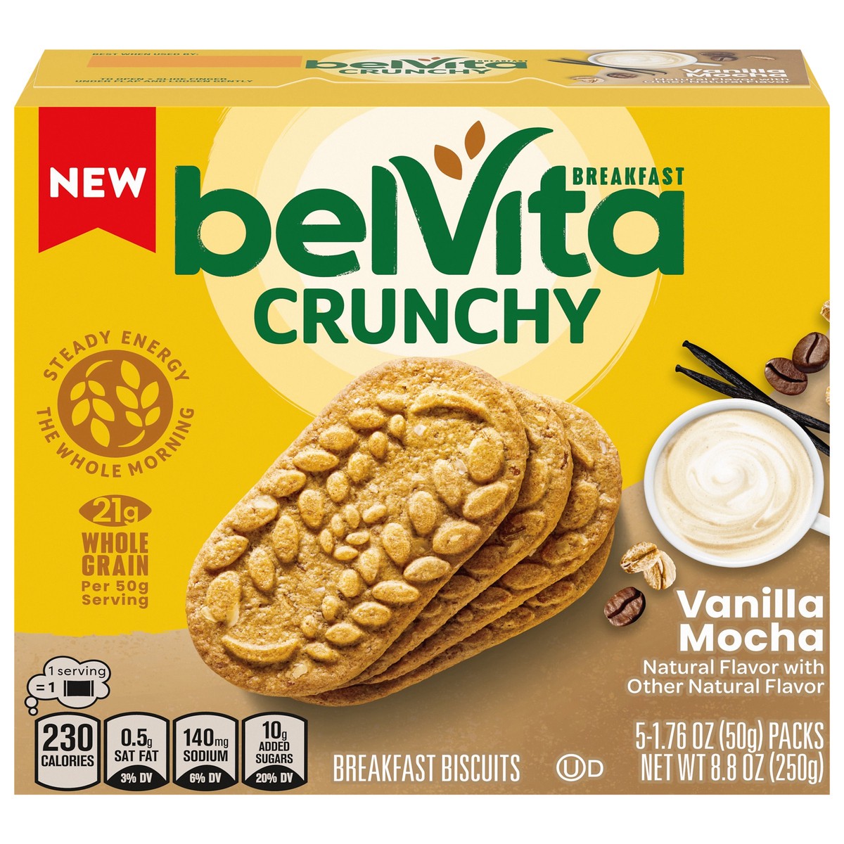 slide 1 of 15, belVita Crunchy Vanilla Mocha Cookies 8.8 oz, 8.8 oz