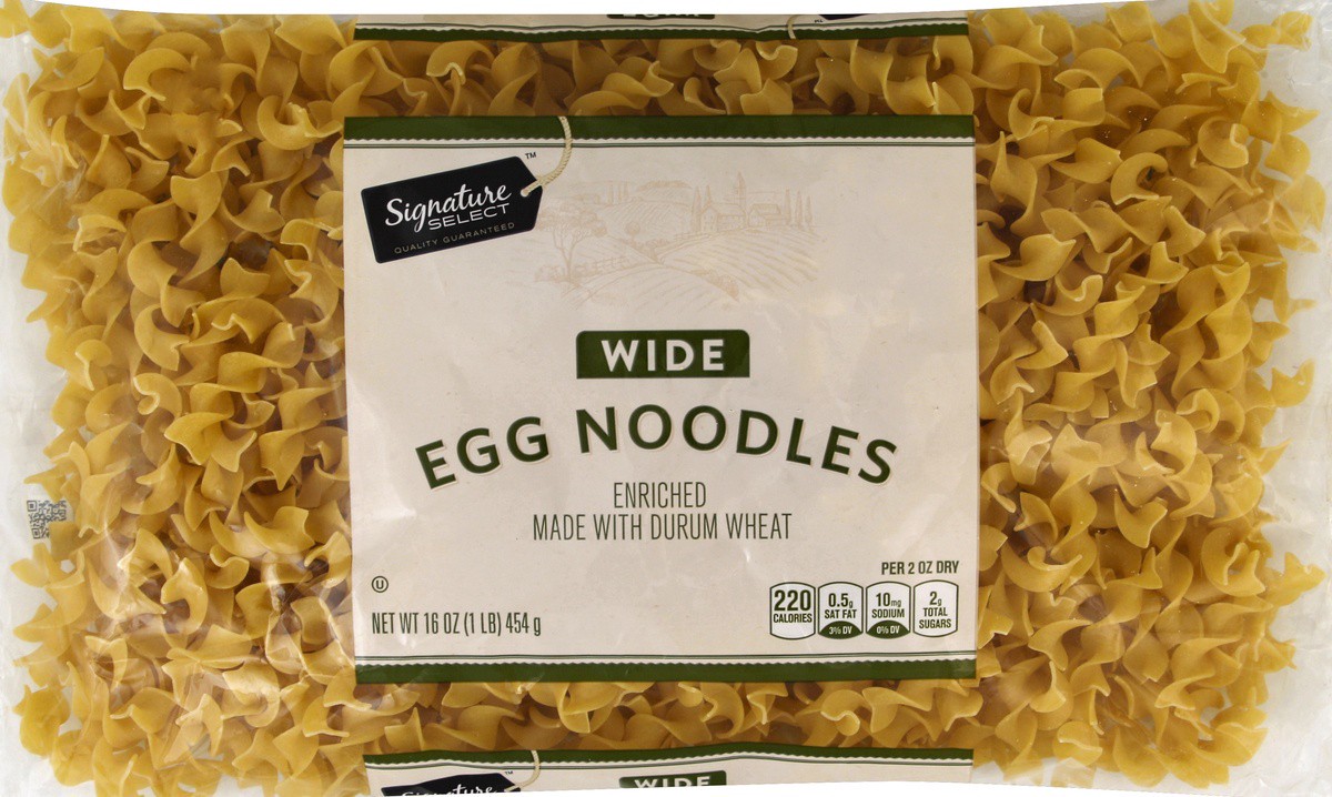 slide 3 of 5, Signature Select Pasta Egg Noodles Wide Bag, 16 oz