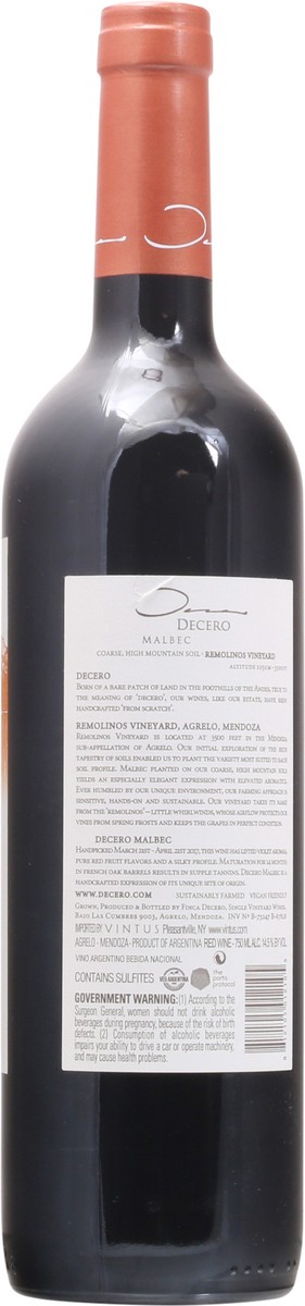 slide 5 of 11, Decero Remolinos Vineyard Malbec 750 ml, 750 ml