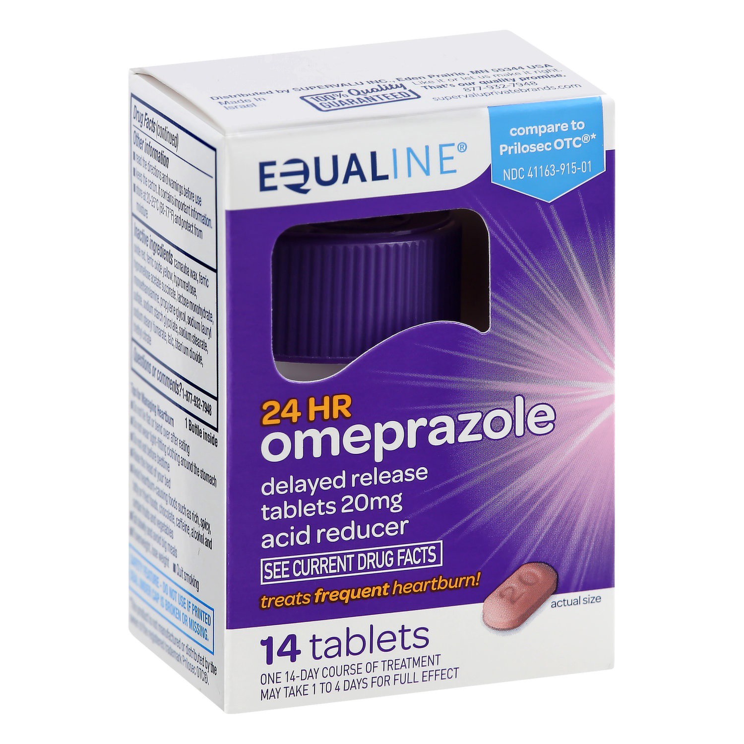 slide 1 of 1, Equaline Omeprazole Bottle, 14 ct