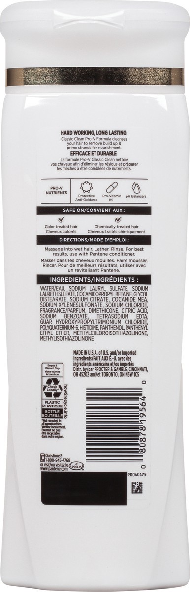 slide 4 of 9, Pantene Classic Clean 72 HR Nourishment Shampoo 12.0 FL OZ, 12 oz