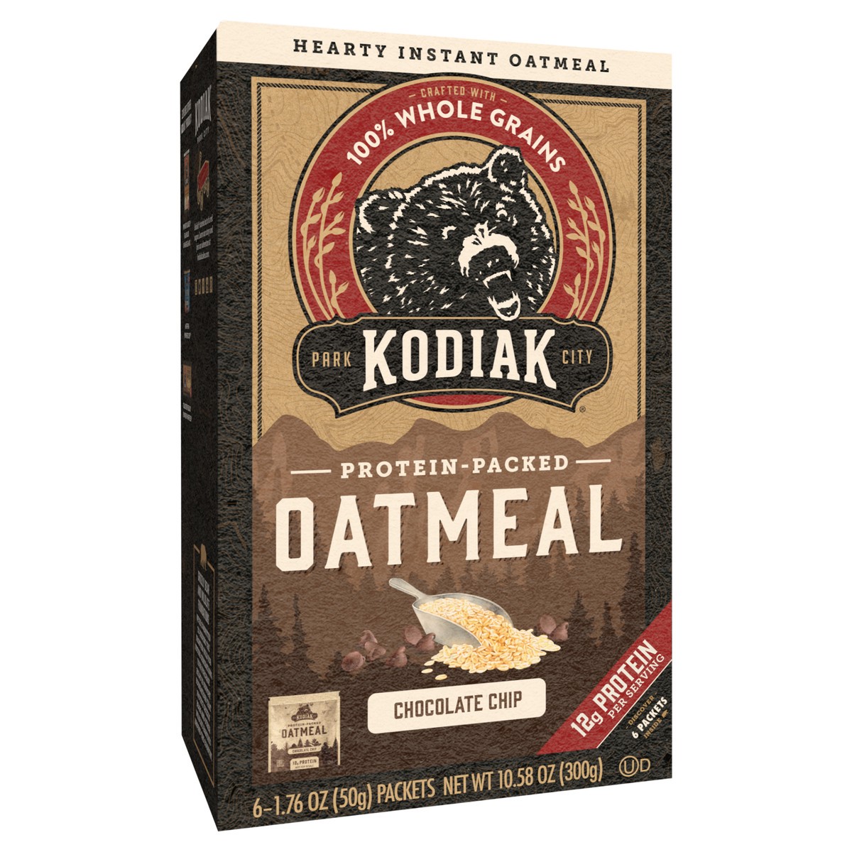 slide 9 of 14, Kodiak Cakes Oatmeal Packets, Chocolate Chip, 6 ct, 6 ct