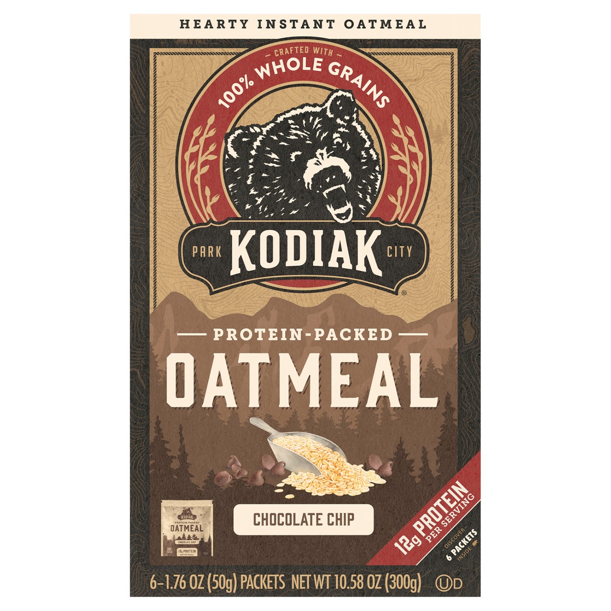 slide 8 of 14, Kodiak Cakes Oatmeal Packets, Chocolate Chip, 6 ct, 6 ct