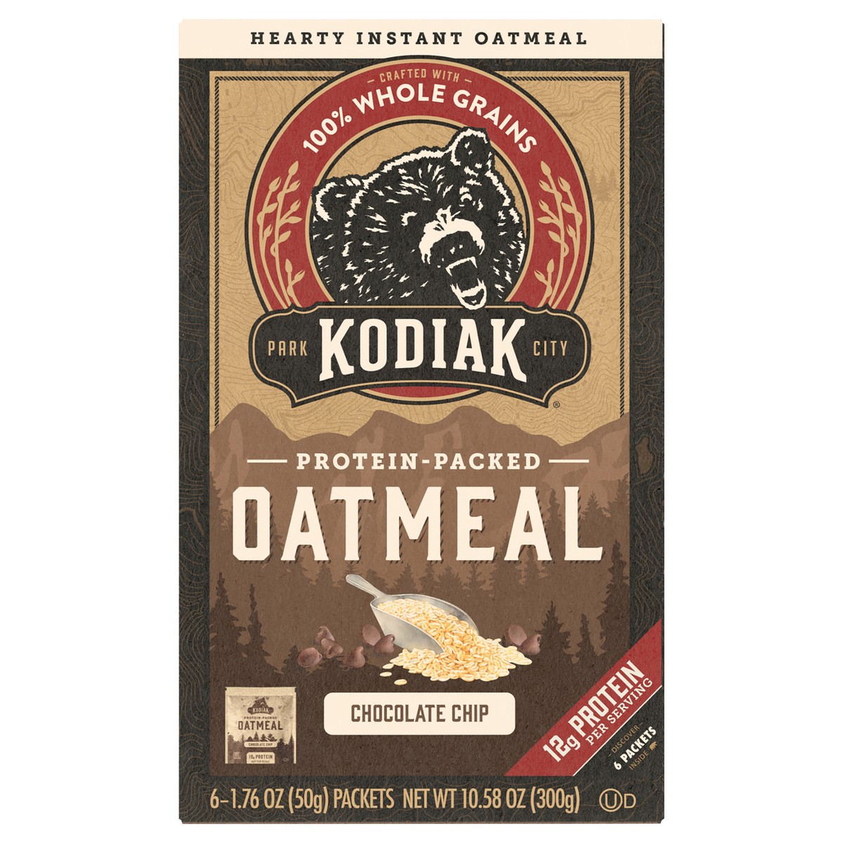 slide 1 of 14, Kodiak Cakes Oatmeal Packets, Chocolate Chip, 6 ct, 6 ct