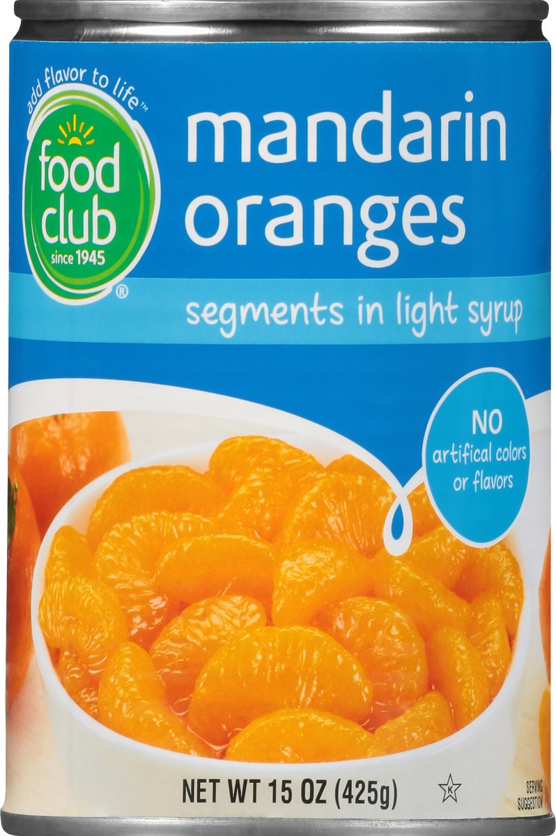 slide 9 of 10, Food Club Mandarin Oranges Segments In Light Syrup, 15 oz