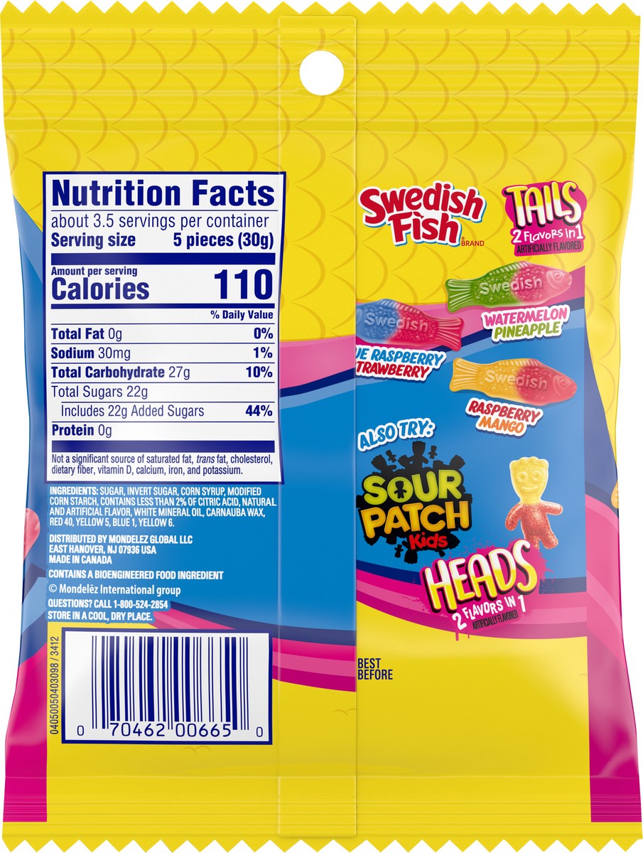 slide 2 of 13, SWEDISH FISH Tails 2 Flavors in 1 Soft & Chewy Candy, 3.6 oz, 3.6 oz