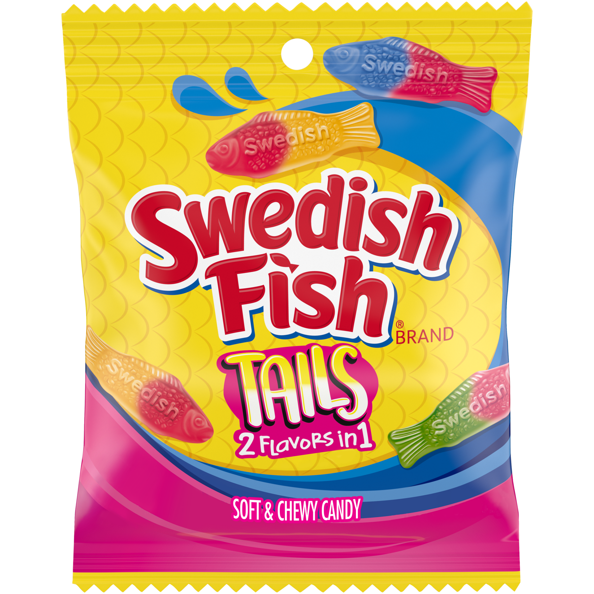 slide 1 of 13, SWEDISH FISH Tails 2 Flavors in 1 Soft & Chewy Candy, 3.6 oz, 3.6 oz