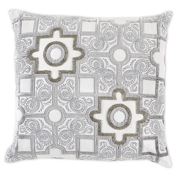 slide 1 of 1, Callisto Home Moroccan Square Throw Pillow - Silver, 1 ct