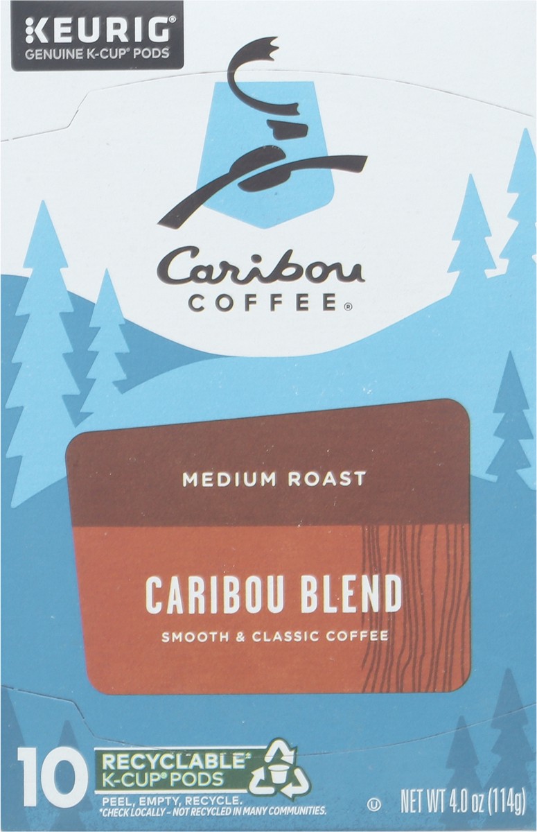 slide 2 of 14, Caribou Coffee K-Cup Pods Medium Roast Smooth & Classic Caribou Blend Coffee - 10 ct, 10 ct