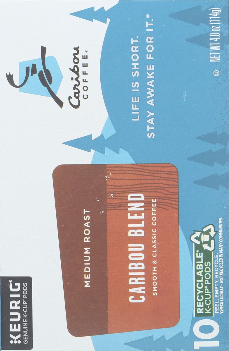 slide 14 of 14, Caribou Coffee K-Cup Pods Medium Roast Smooth & Classic Caribou Blend Coffee - 10 ct, 10 ct