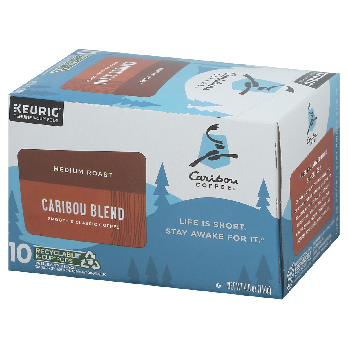 slide 10 of 14, Caribou Coffee K-Cup Pods Medium Roast Smooth & Classic Caribou Blend Coffee - 10 ct, 10 ct