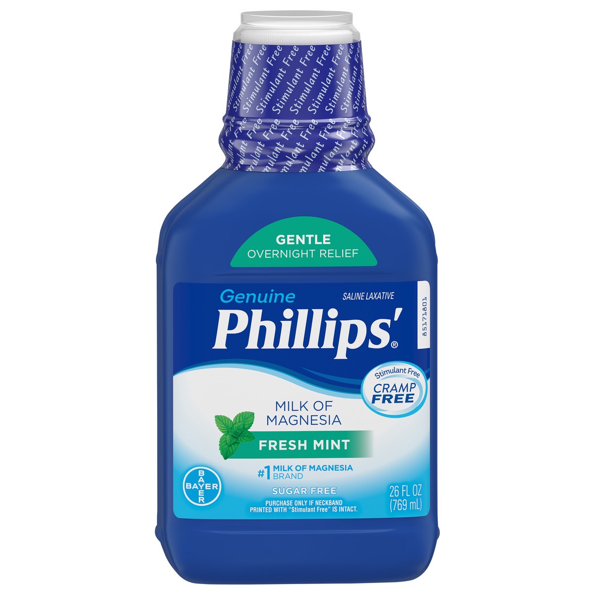 slide 6 of 8, Phillips' Fresh Mint Milk Of Magnesia Laxative Liquid, 26 fl oz