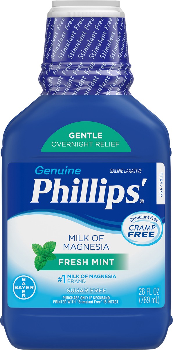 slide 1 of 8, Phillips' Fresh Mint Milk Of Magnesia Laxative Liquid, 26 fl oz