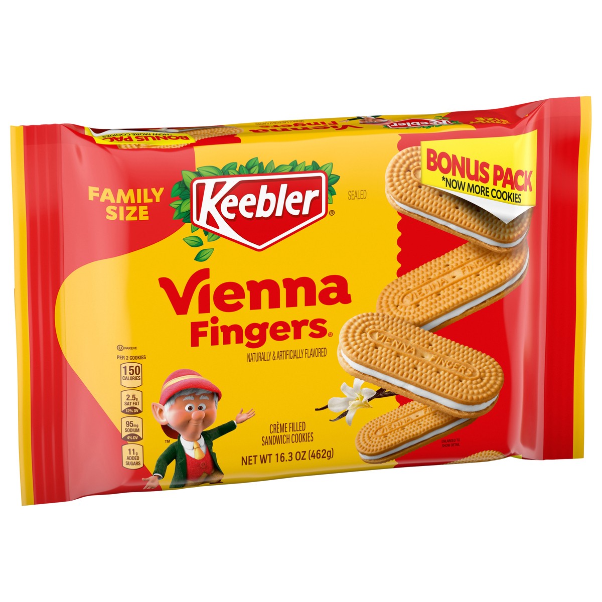 slide 5 of 15, KEEBLER Vienna Fingers Vanilla Cream Sandwich Cookies 16.3oz / 462g, 16.3 oz