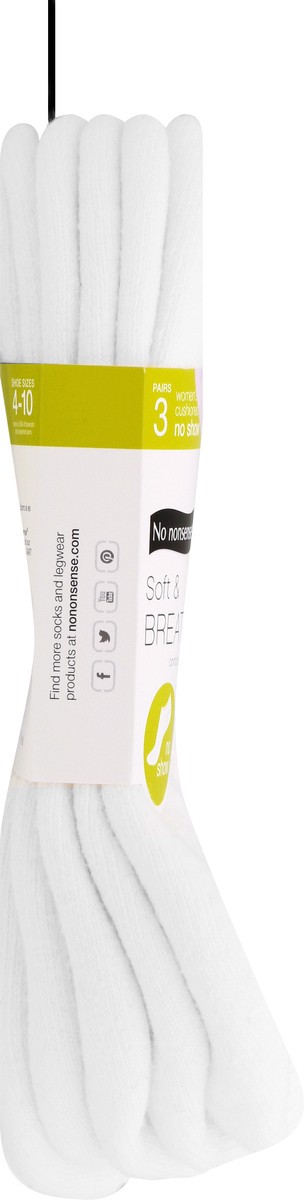 slide 2 of 10, No Nonsense Soft & Breathable Shoe Size 4-10 Women's Cushioned No Show Socks 3 ea, 3 ct