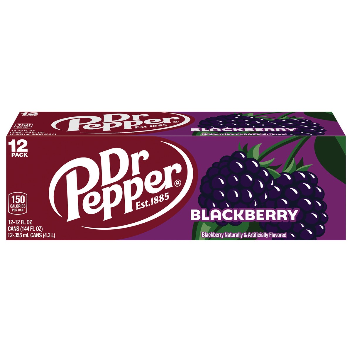 slide 1 of 13, Dr Pepper Blackberry Soda, 12 fl oz cans, 12 pack, 12 ct; 12 fl oz