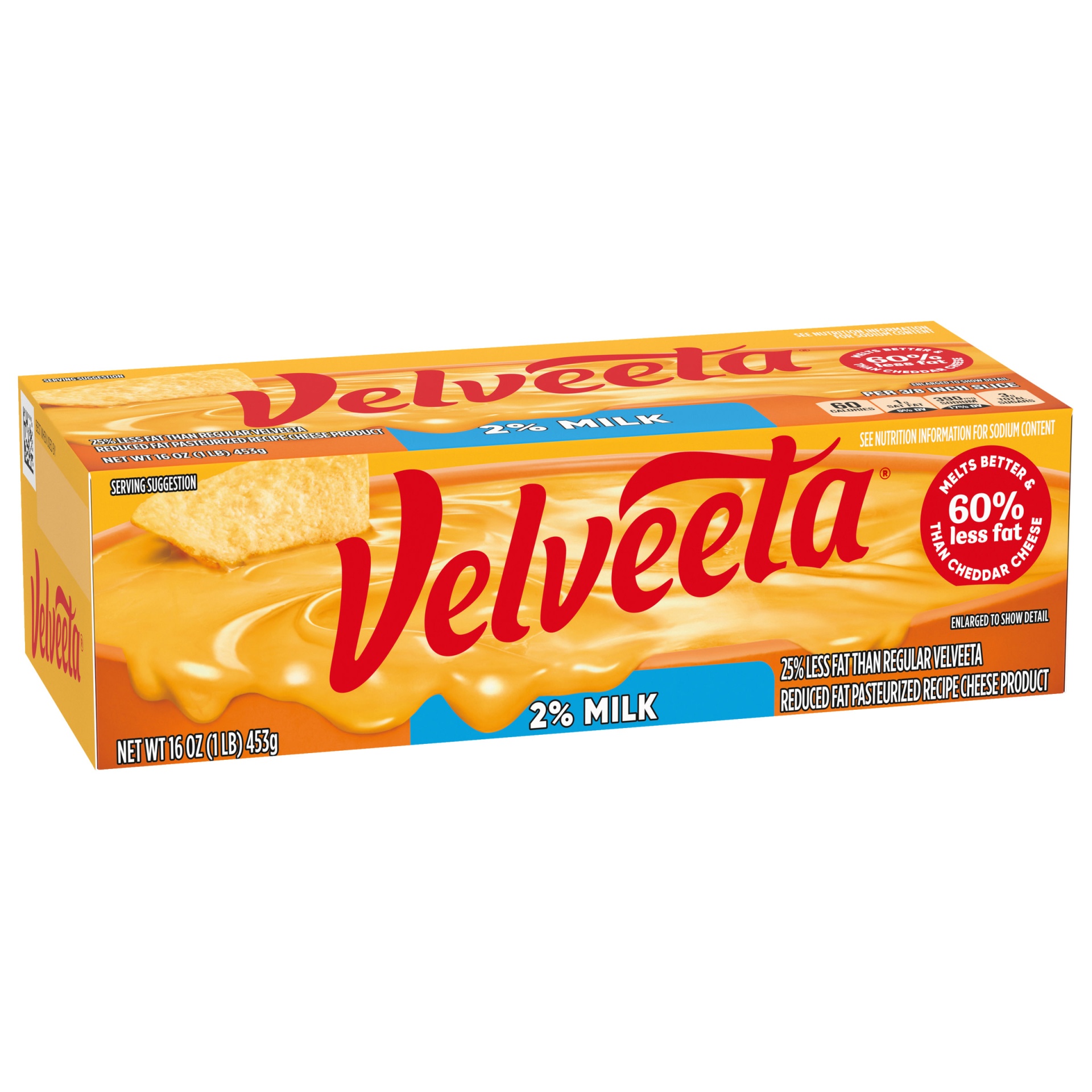 slide 2 of 7, Velveeta 2% Milk Reduced Fat Cheese with 25% Less Fat Block, 16 oz