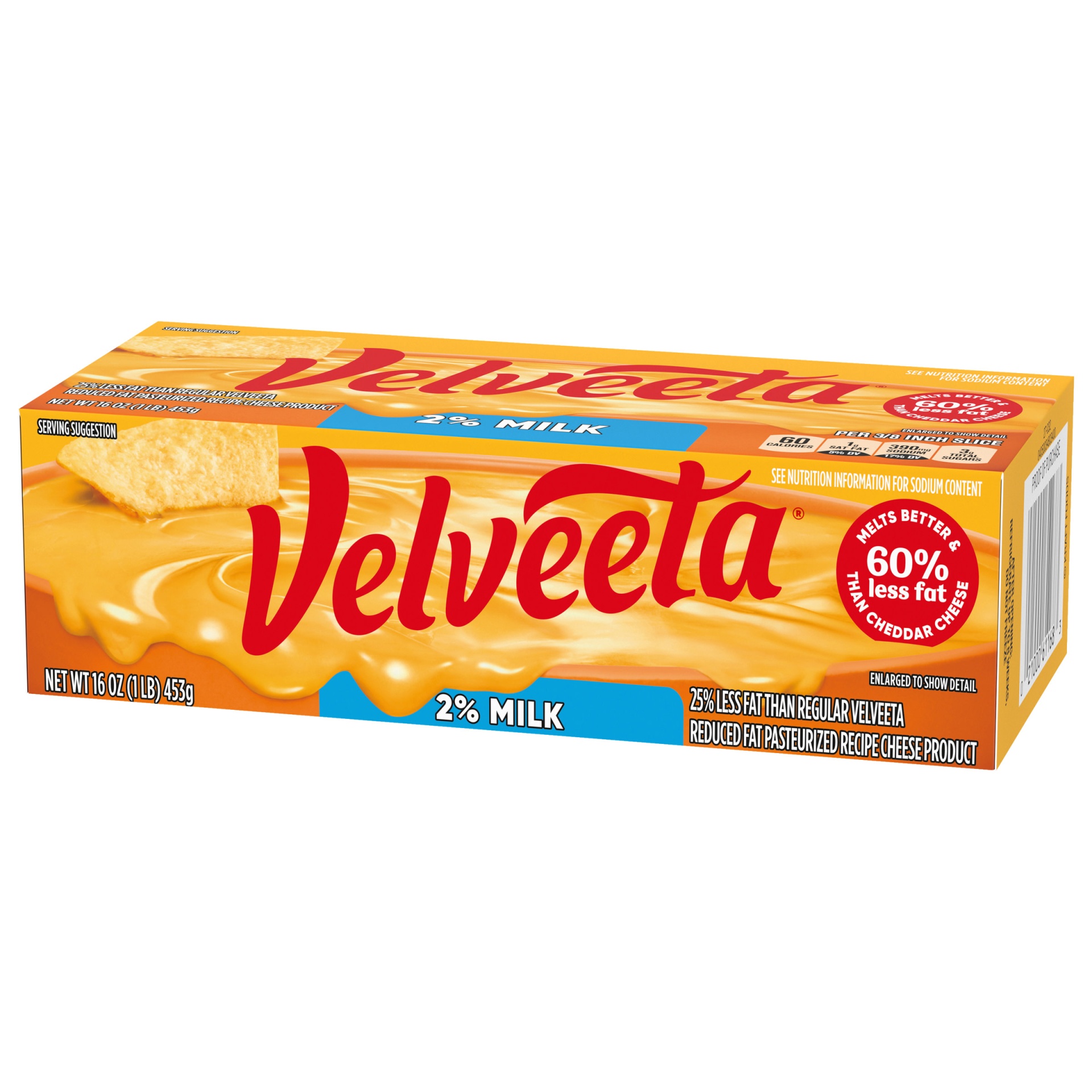 slide 4 of 7, Velveeta 2% Milk Reduced Fat Cheese with 25% Less Fat Block, 16 oz