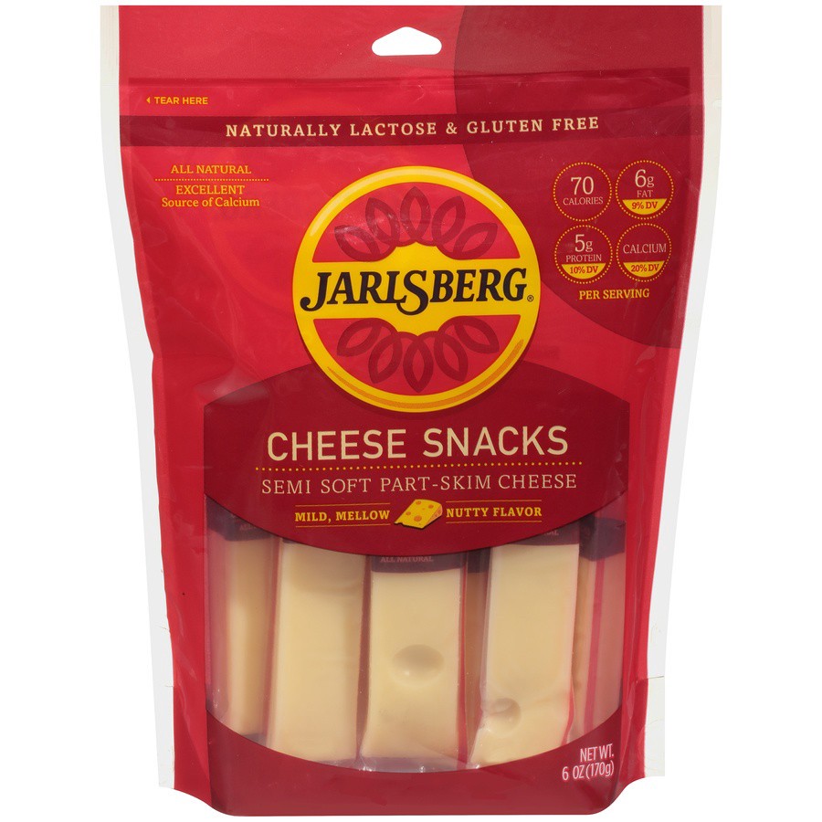 slide 1 of 6, Jarlsberg Semi Soft Part-skim Cheese Snacks, 6 oz